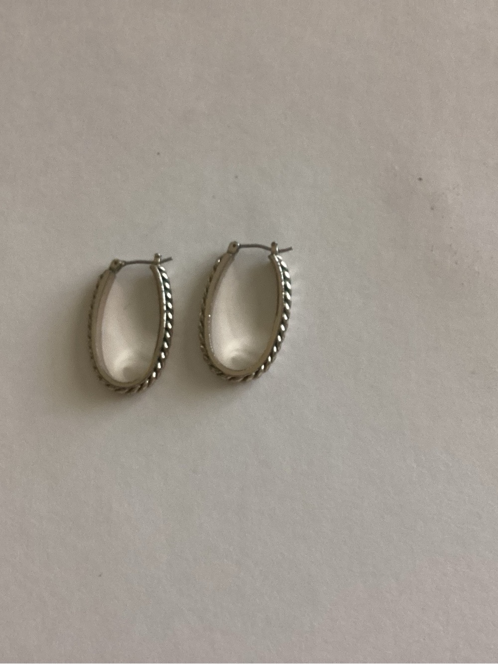 Silver Twisted Rope Hoop Earrings - Women Jewelry